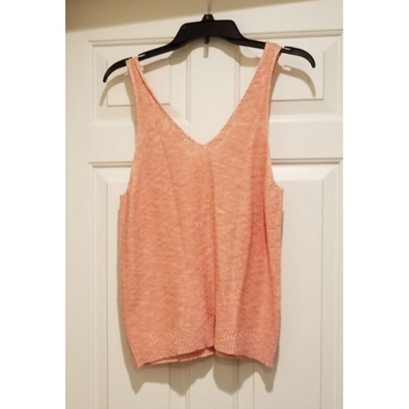 New with Tags Loft Women's Peach/Orange Double V Sweater Tank Top Size Large - Picture 3 of 4